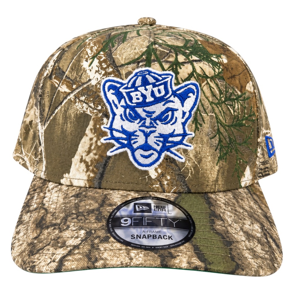 BYU Cougars Realtree Camo "Sailor Cougar" Logo New Era 9FIFTY A-Frame Snapback Hat