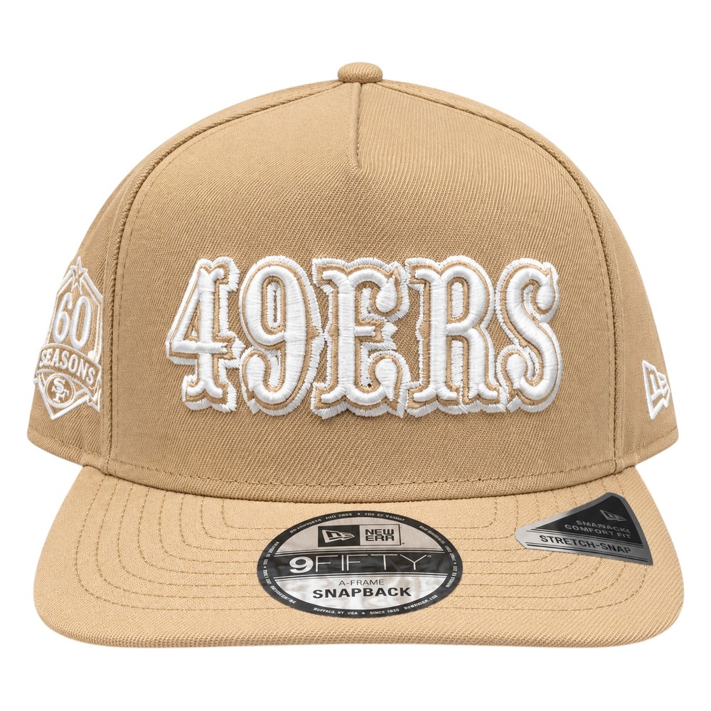 San Francisco 49ers Camel Brown 60 Season Patch New Era 9FIFTY A-Frame Snapback Hat