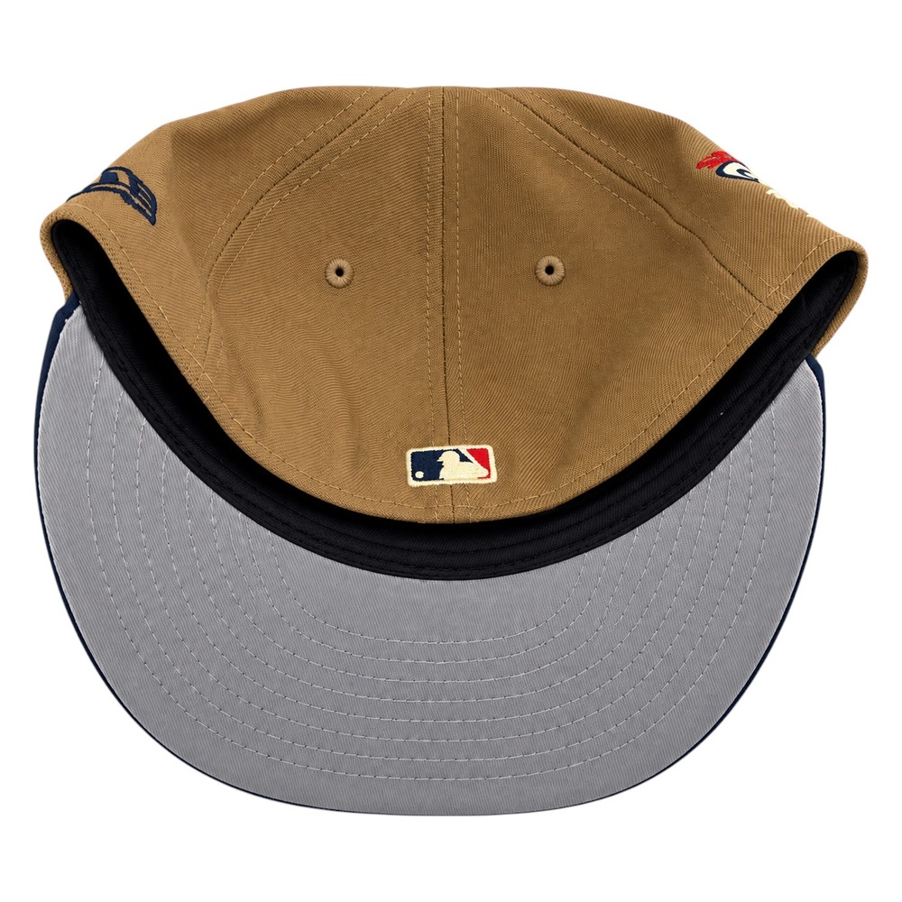 Los Angeles Dodgers Khaki and Navy Ohtani Patch Grey UV New Era 59FIFTY Fitted Hat