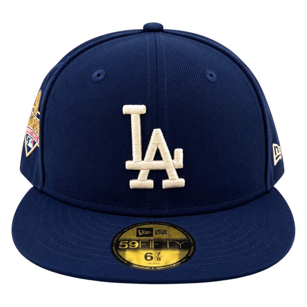 Los Angeles Dodgers Dark Blue World Series Champs Patch Grey UV New Era 59FIFTY Fitted Hat