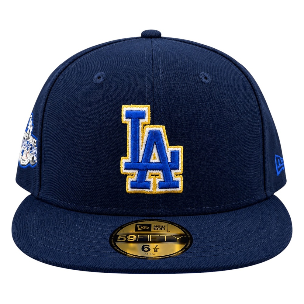 Los Angeles Dodgers Dark Blue Royal LA WS Champions Patch UV New Era 59FIFTY Fitted Hat