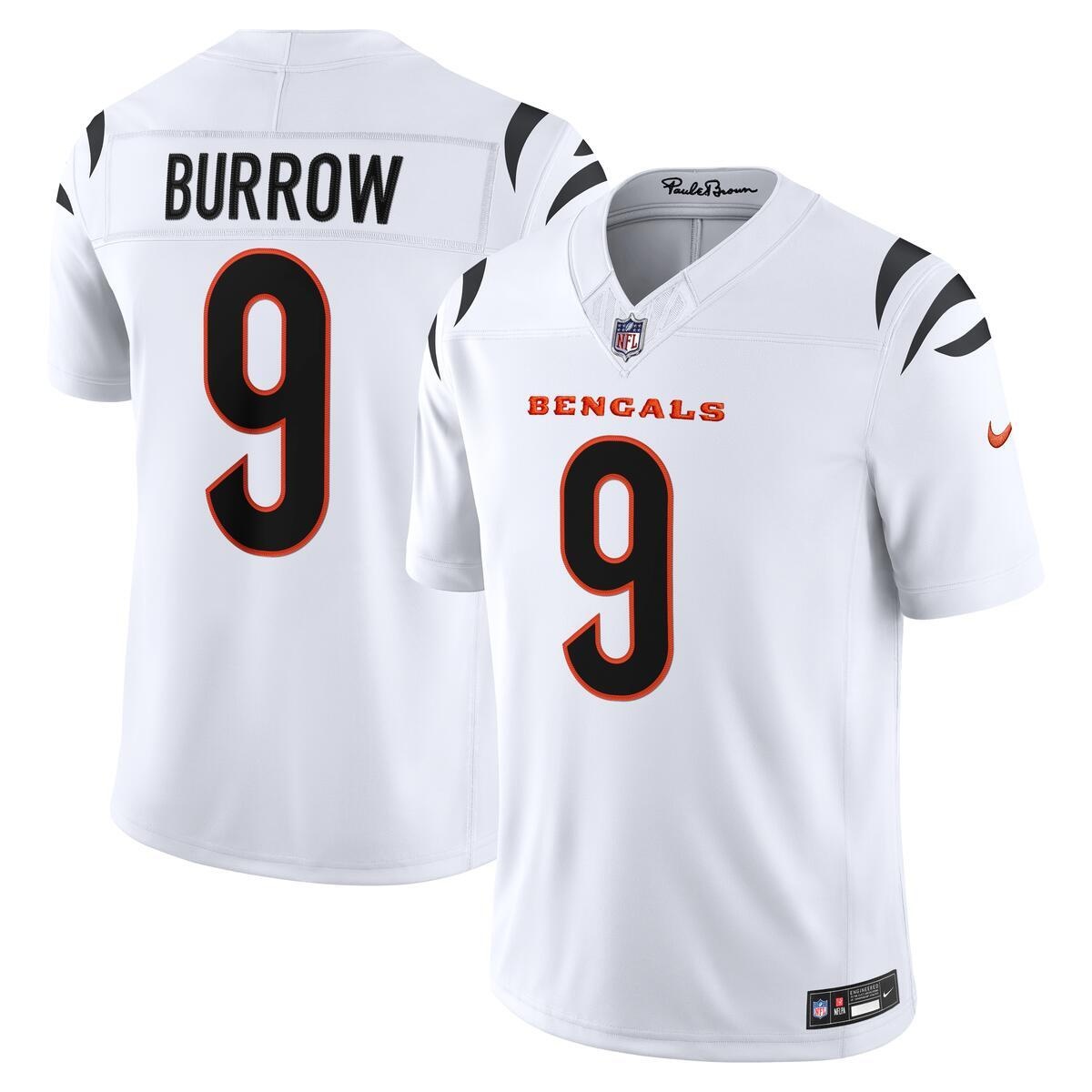 Cincinnati Bengals Joe Burrow White Road Nike Vapor F.U.S.E Stitched Limited Jersey