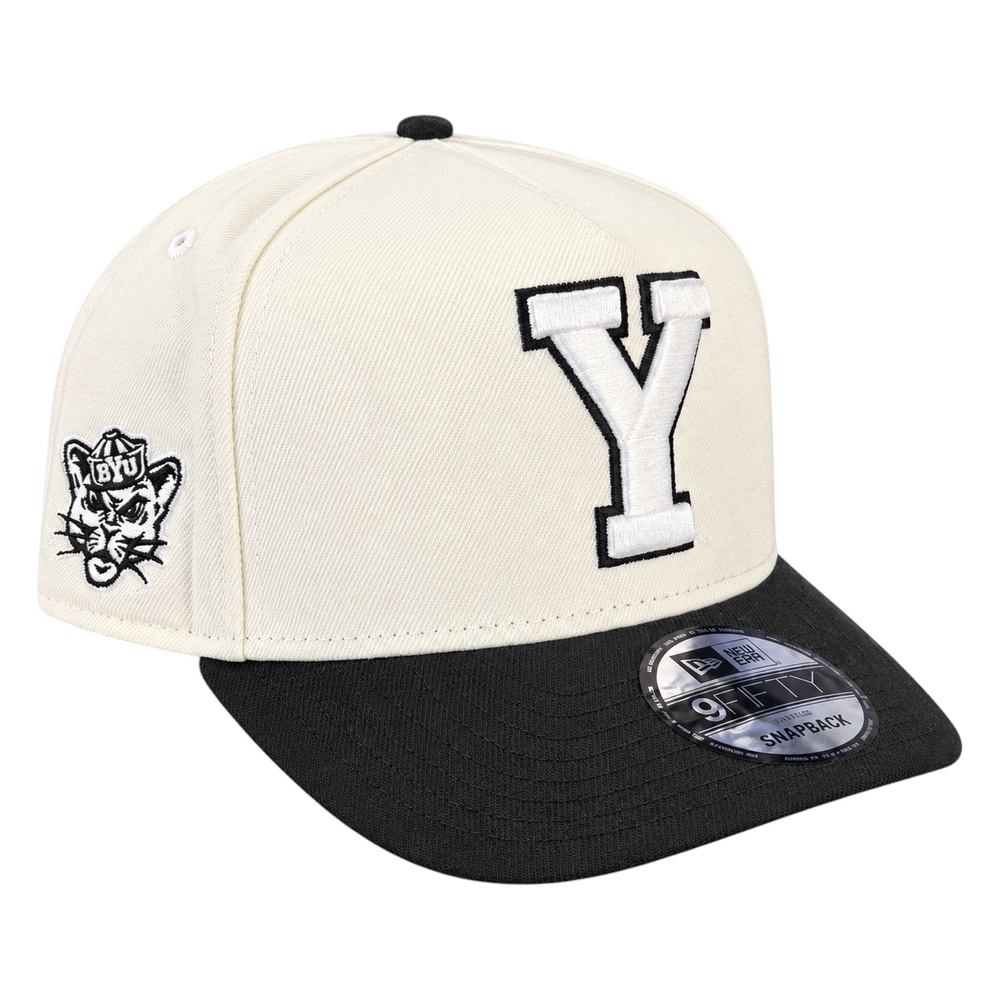 BYU Cougars Chrome and Black "Y" Logo Sailor Cougar Patch New Era 9FIFTY A-Frame Snapback Hat