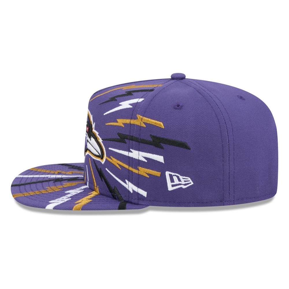 Baltimore Ravens Purple Bolt New Era 9FIFTY A-Frame Snapback Hat