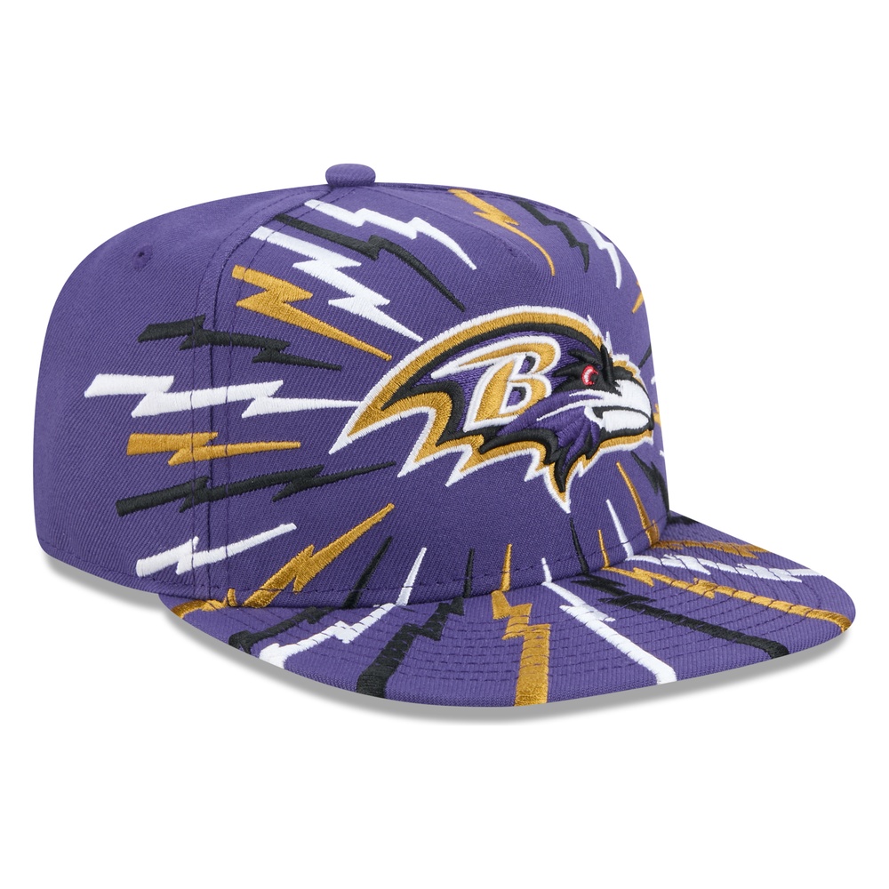 Baltimore Ravens Purple Bolt New Era 9FIFTY A-Frame Snapback Hat