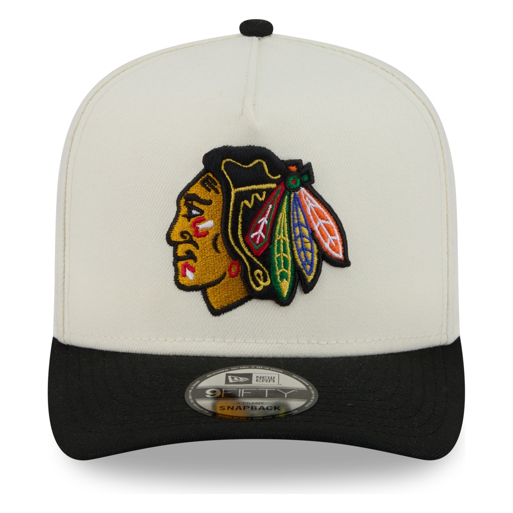 Chicago Blackhawks Chrome and Black Rear Hit New Era 9FIFTY A-Frame Snapback Hat