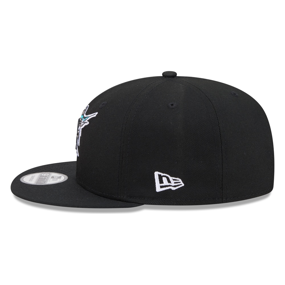 Miami Marlins Black Basic New Era 9FIFTY Snapback Hat
