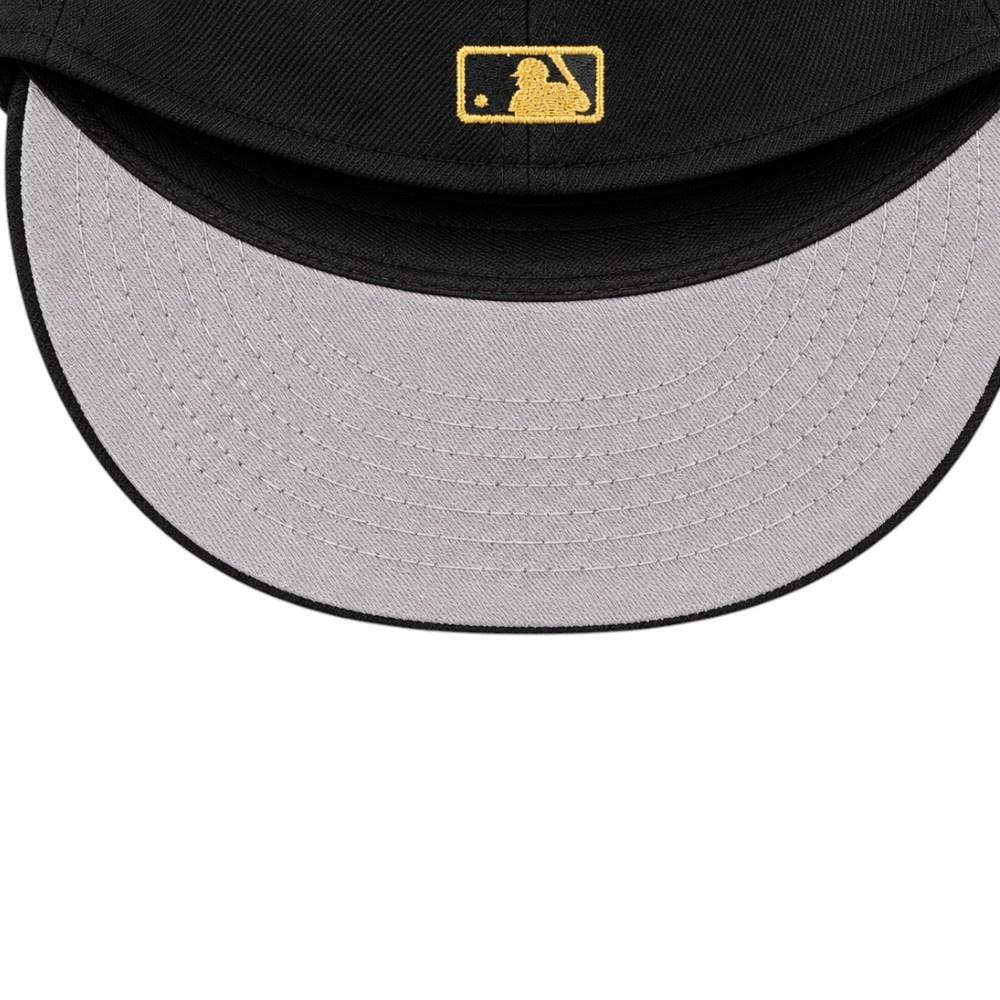 Atlanta Braves Black Lightning Bolt Blooper Mascot Patch Grey UV New Era 59FIFTY Fitted Hat
