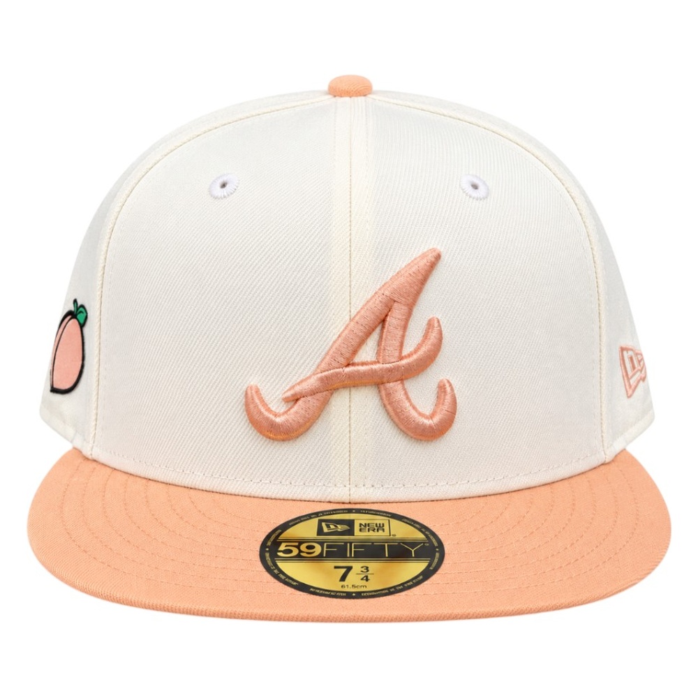 Atlanta Braves Chrome and Peach Green UV New Era 59FIFTY Fitted Hat