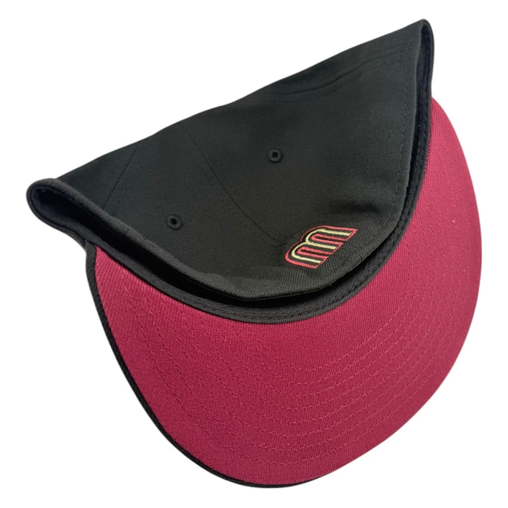 Mexico Black Aztec Warrior Skull Calendar Patch Maroon UV New Era 59FIFTY Fitted Hat