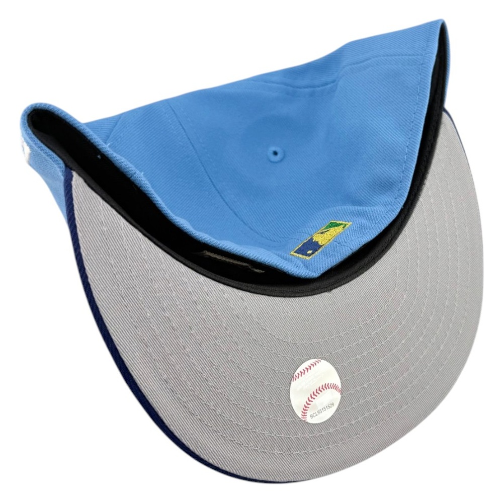 Los Angeles Dodgers Light Blue and Royal Script Dodger Stadium 40th Anniversary Patch Grey UV New Era 59FIFTY Fitted Hat