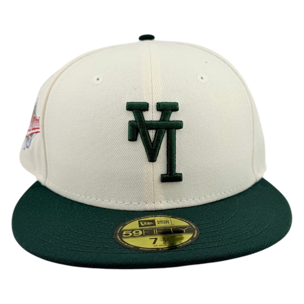 Los Angeles Dodgers Chrome and Dark Green Interlocking LA Logo 1988 World Series Patch Grey UV New Era 59FIFTY Fitted Hat