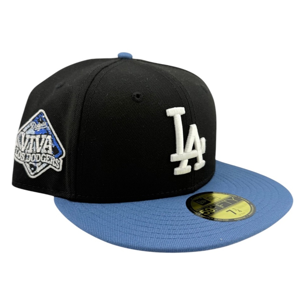 Los Angeles Dodgers Black and Light Blue Viva Patch Grey UV New Era 59FIFTY Fitted Hat