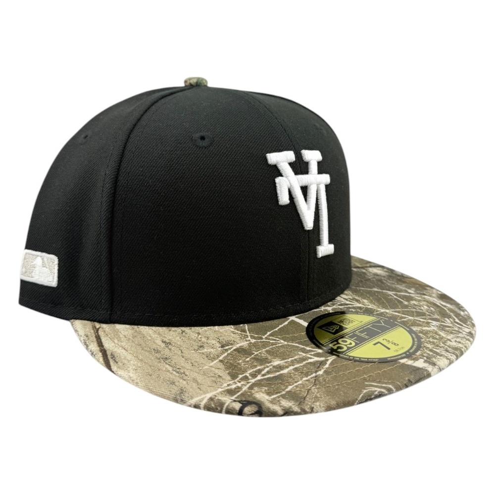 Los Angeles Dodgers Black Realtree Camo Interlocking LA Logo Grey UV New Era 59FIFTY Fitted Hat