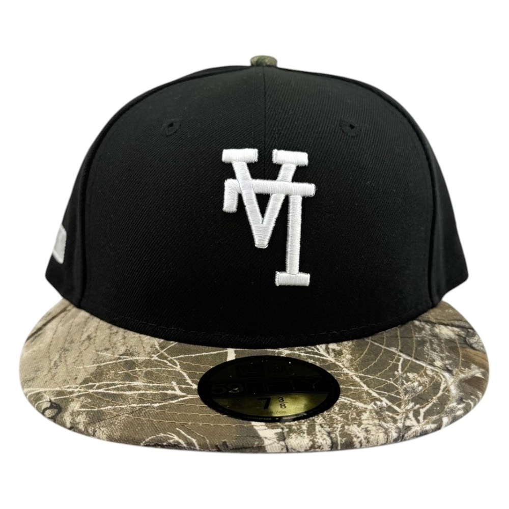 Los Angeles Dodgers Black Realtree Camo Interlocking LA Logo Grey UV New Era 59FIFTY Fitted Hat