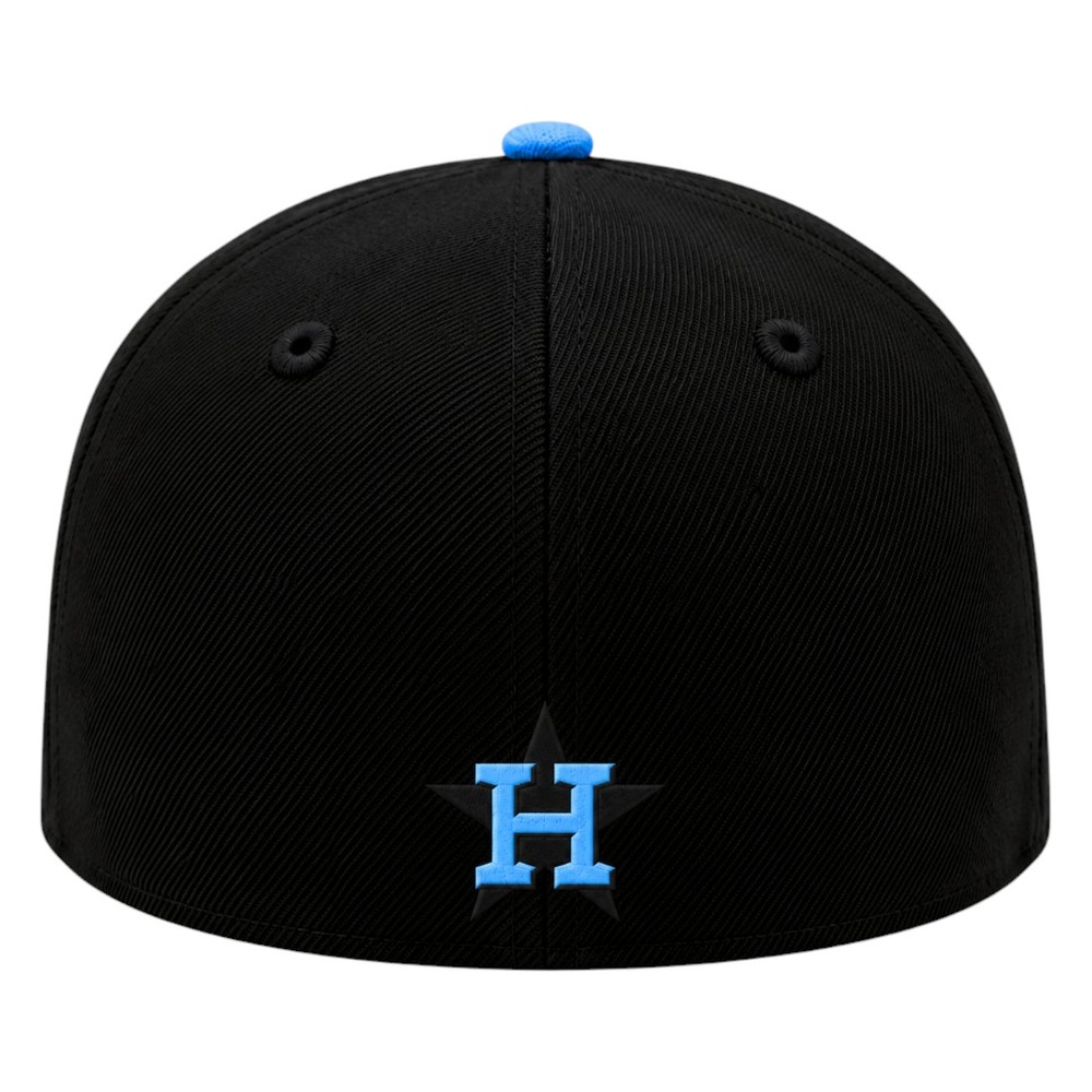 Houston Astros Black with Drip Logo Sky Blue UV New Era 59FIFTY Fitted Hat