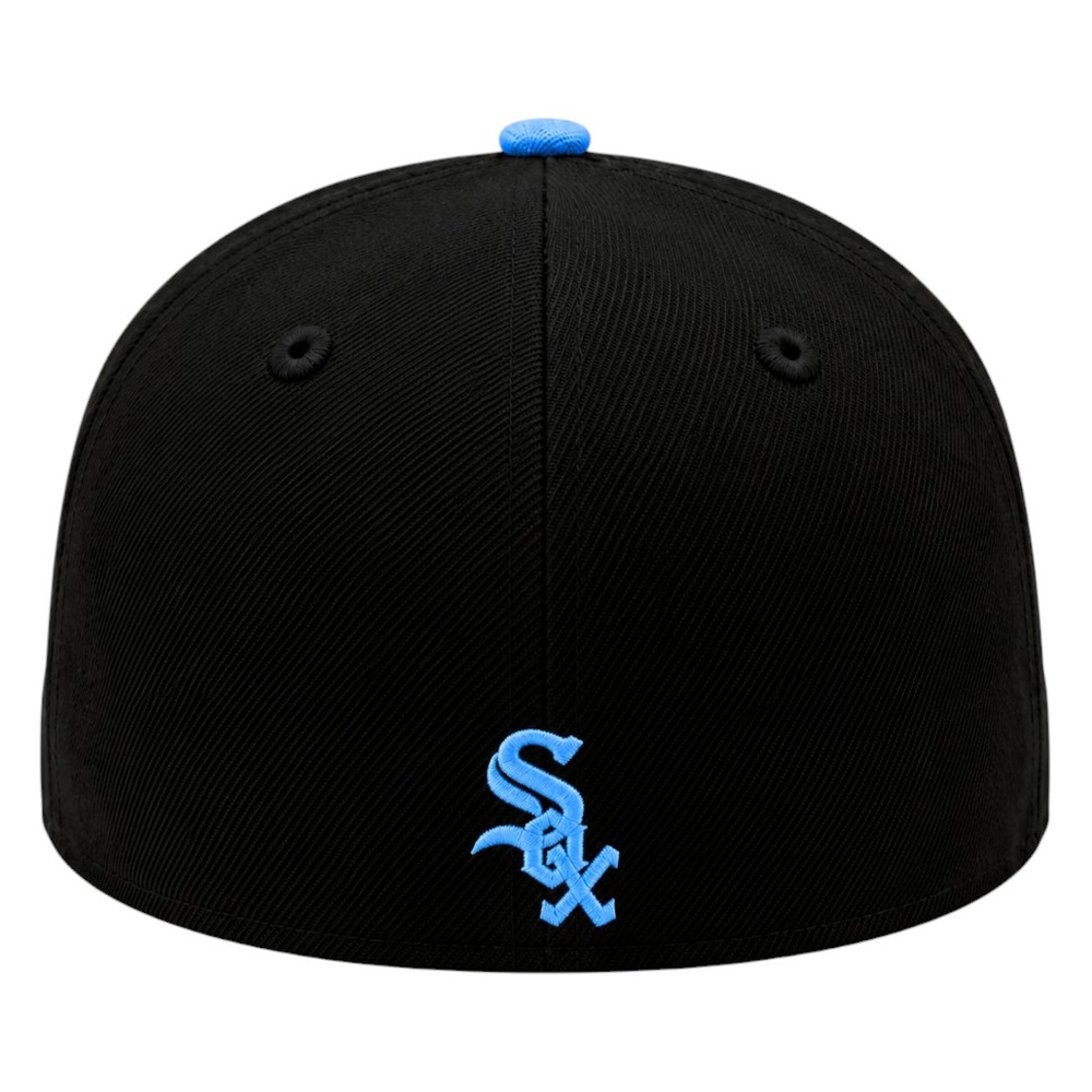 Chicago White Sox Black with Drip Logo Sky Blue UV New Era 59FIFTY Fitted Hat