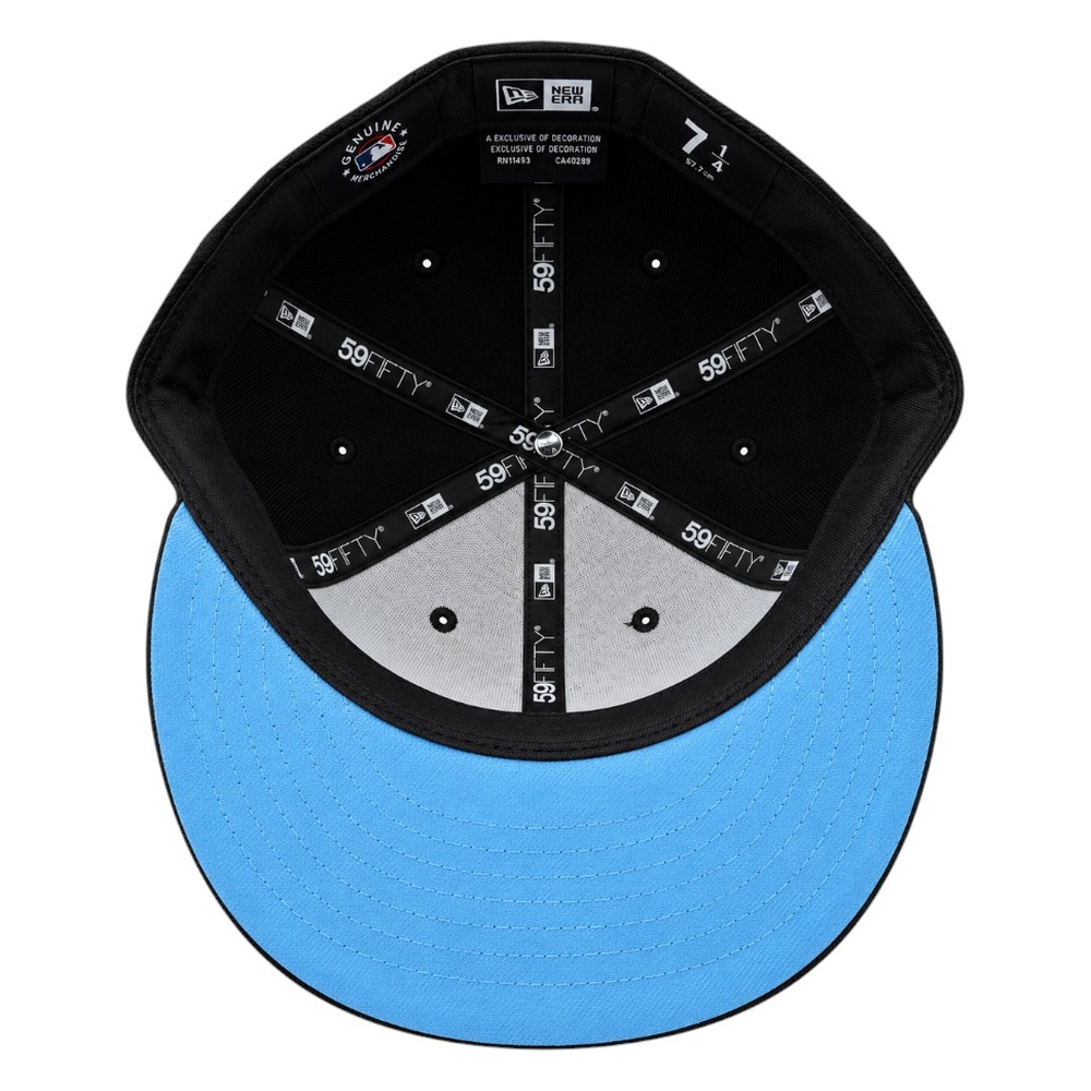 Atlanta Braves Black with Drip Logo Sky Blue UV New Era 59FIFTY Fitted Hat
