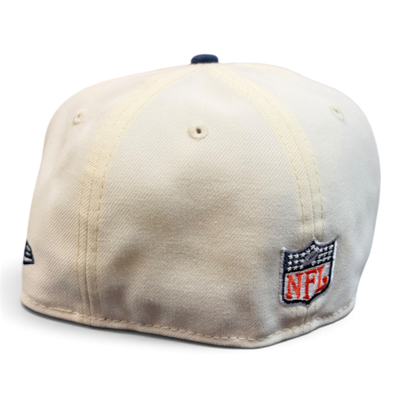 Denver Broncos Chrome Oceanside Blue Retro Script Leon the Lab Kelly Green UV New Era 59FIFTY Fitted Hat
