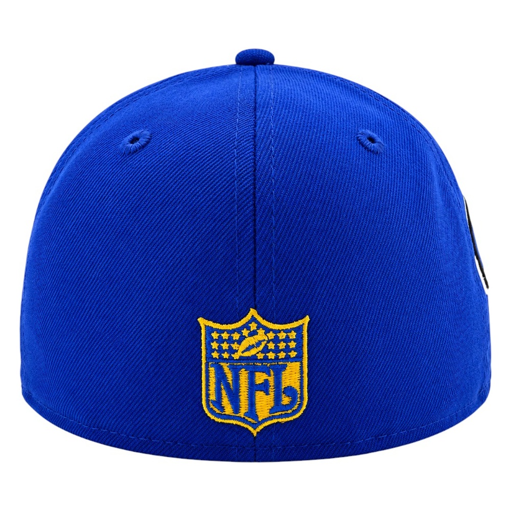 Los Angeles Rams Royal Wordmark Logo Helmet Patch New Era 59FIFTY Fitted Hat