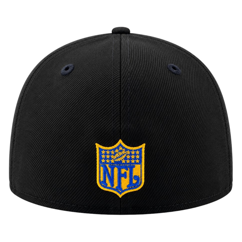 Los Angeles Rams Black Wordmark Logo Helmet Patch New Era 59FIFTY Fitted Hat