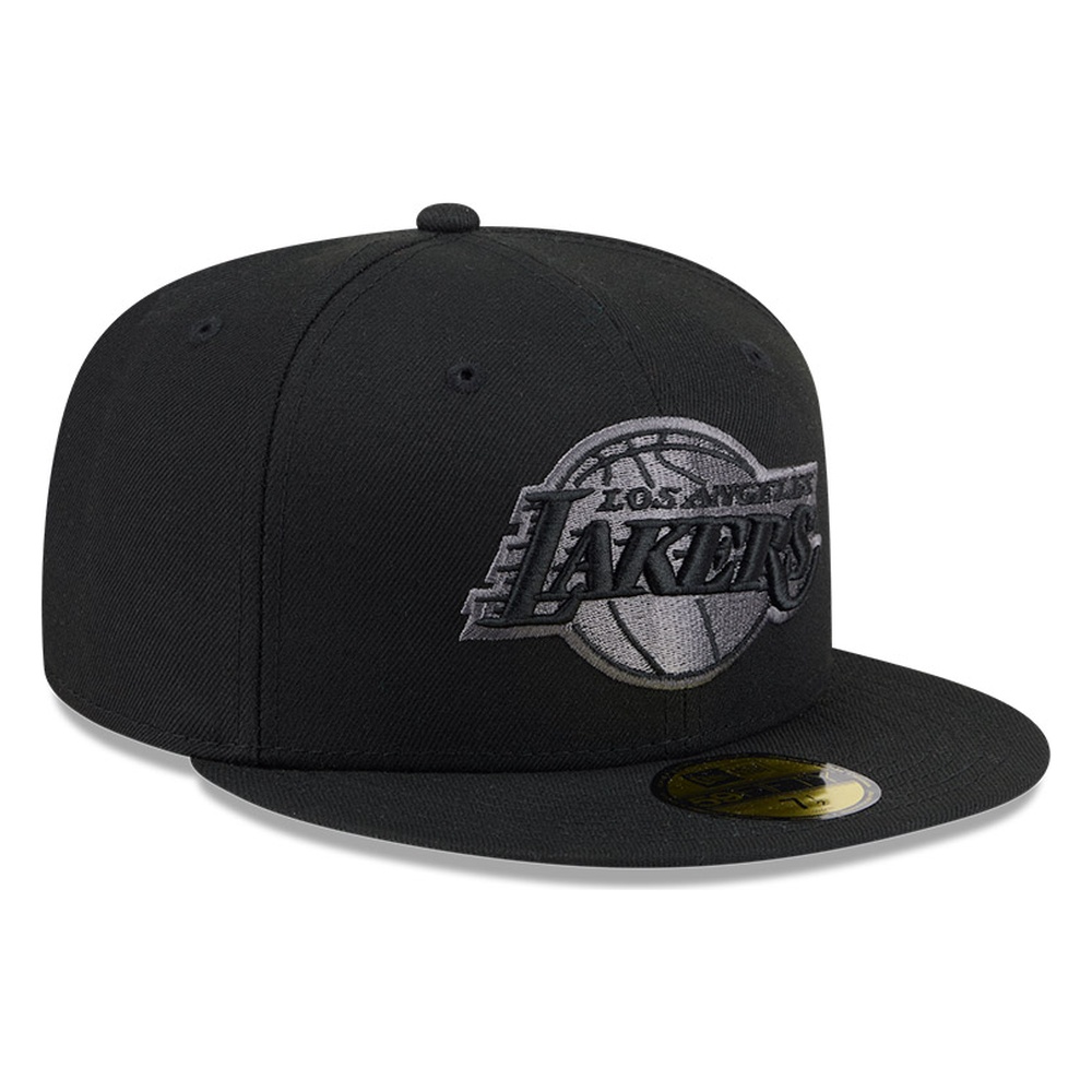 Los Angeles Lakers Black Side Script New Era 59FIFTY Fitted Hat