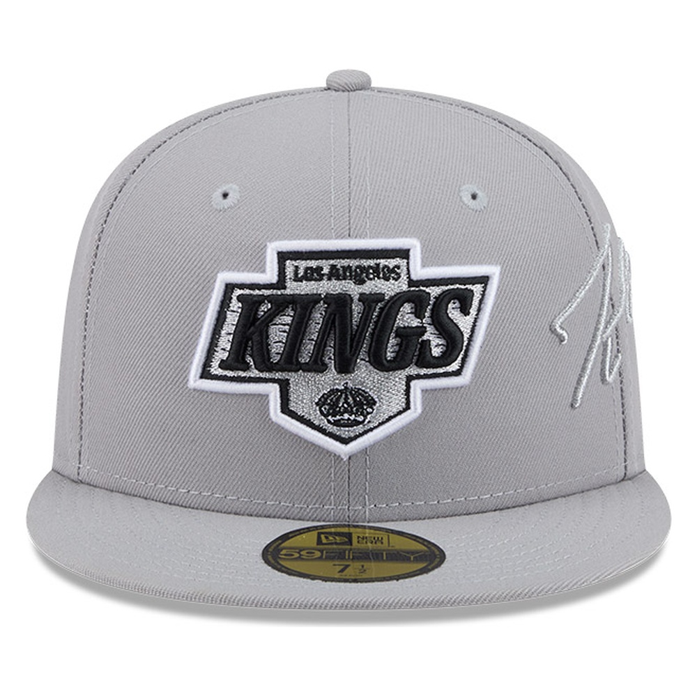 Los Angeles Kings Grey Side Script New Era 59FIFTY Fitted Hat