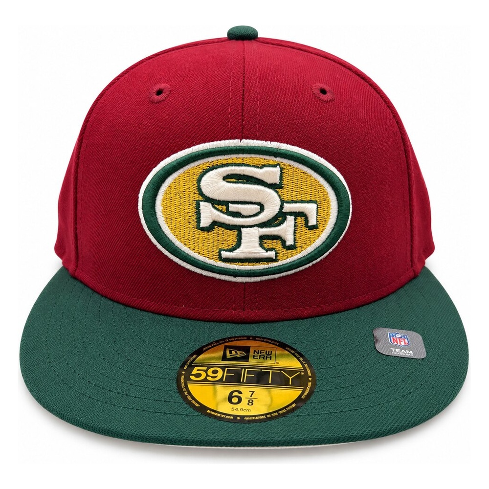 San Francisco 49ers Dark Red and Green Two Tone "Evergold" Collection Cream UV New Era 59FIFTY Fitted Hat