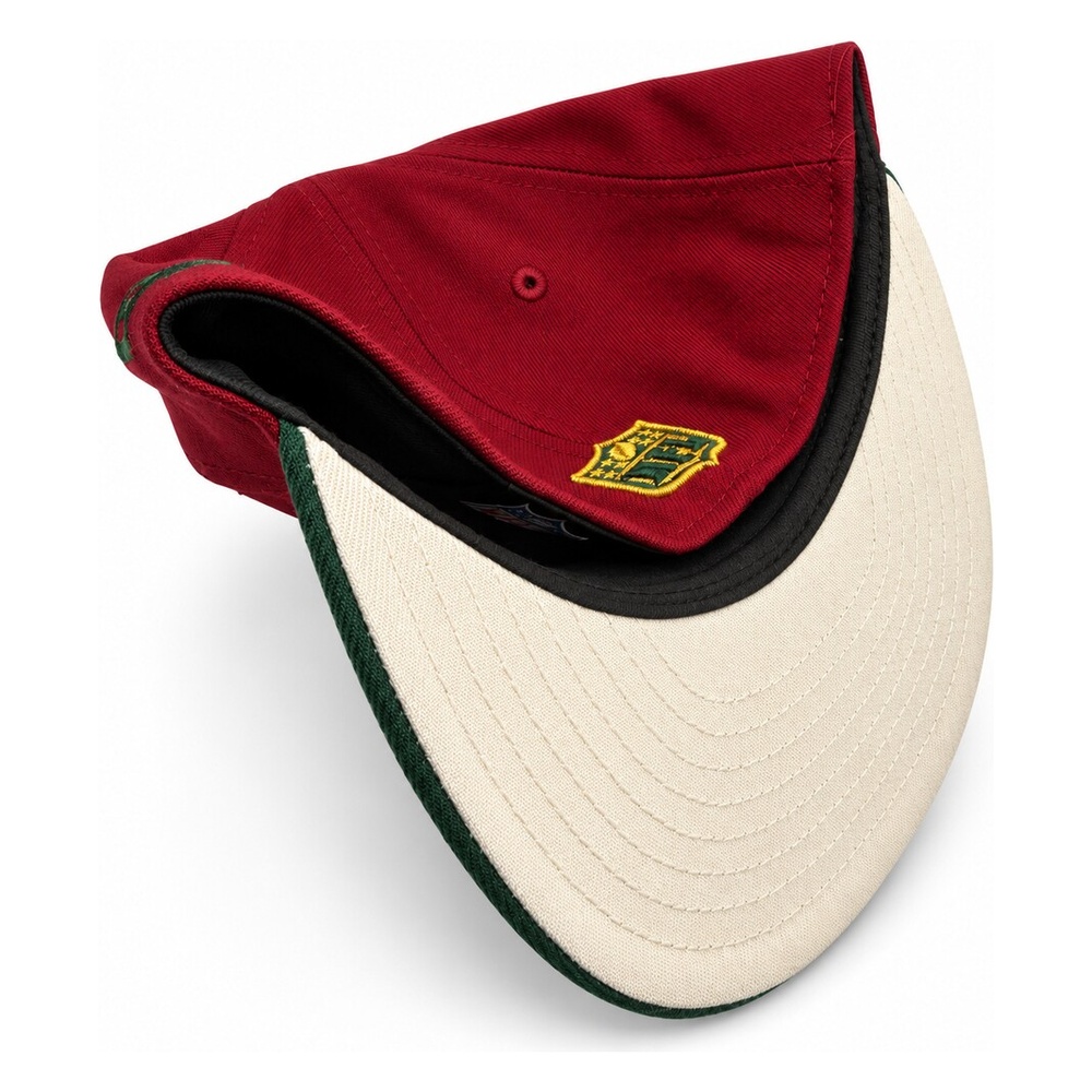 San Francisco 49ers Dark Red and Green Two Tone "Evergold" Collection Cream UV New Era 59FIFTY Fitted Hat