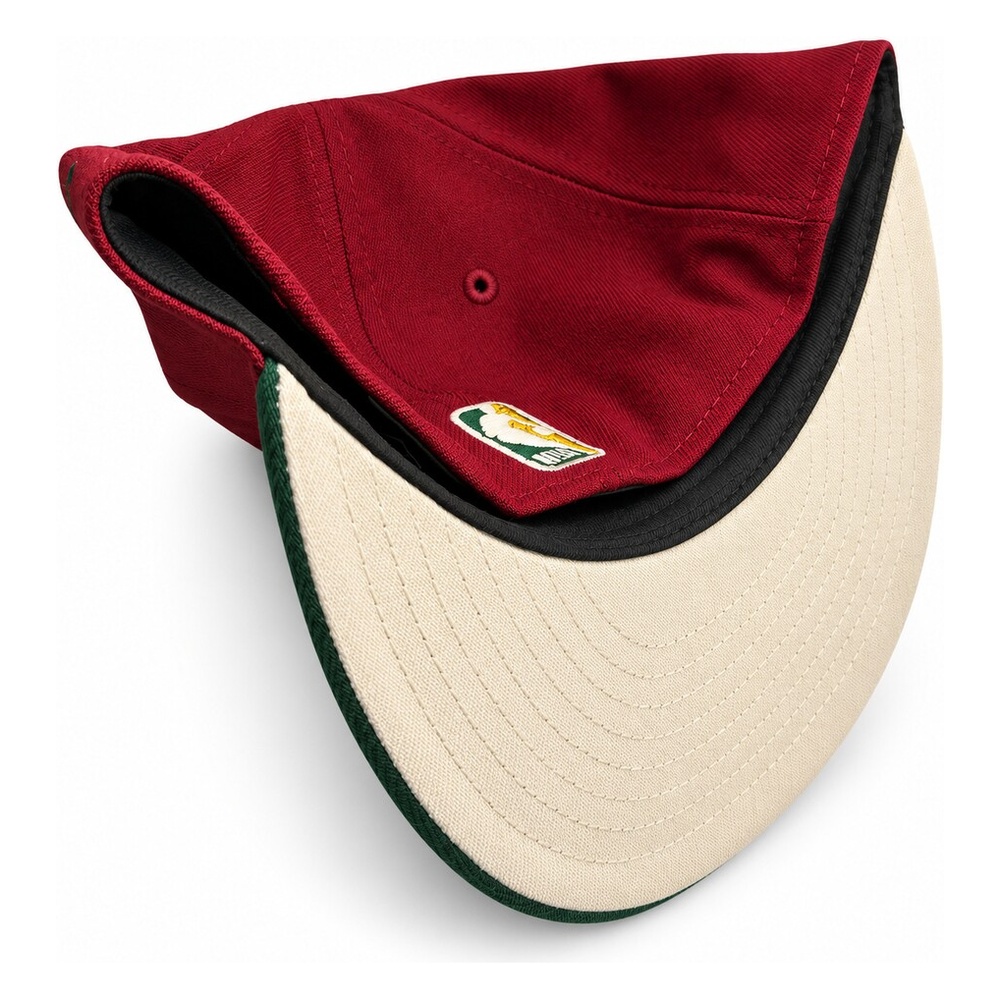 San Antonio Spurs Dark Red and Green Two Tone "Evergold" Collection Cream UV New Era 59FIFTY Fitted Hat