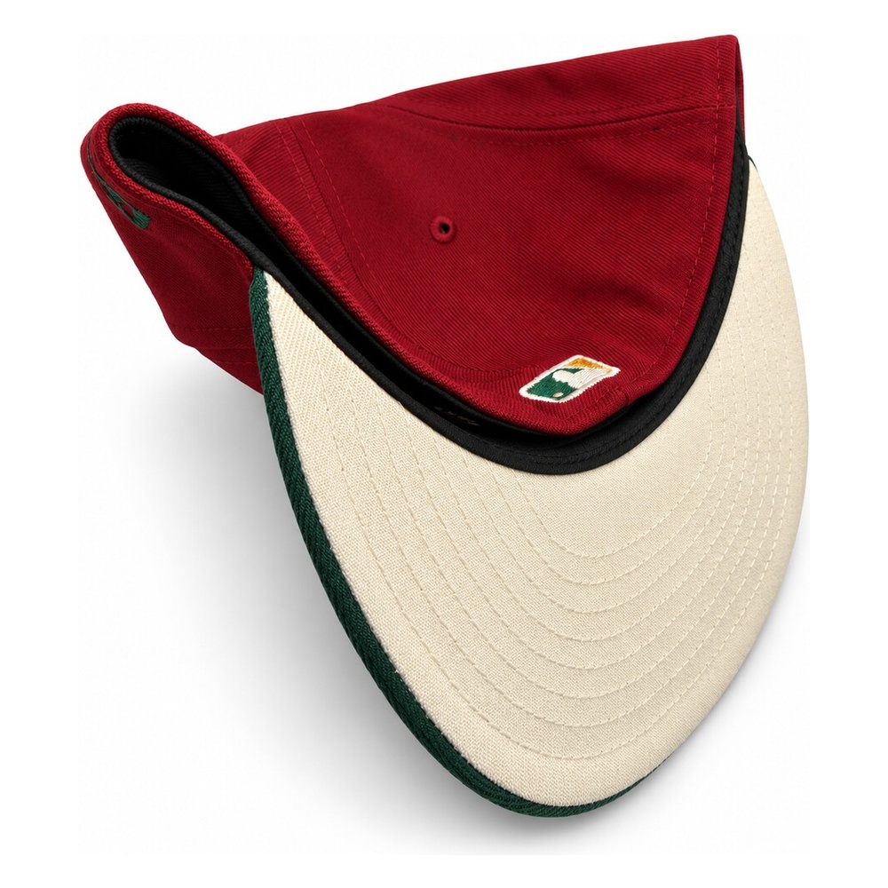 Houston Astros Dark Red and Green Two Tone "Evergold" Collection Cream UV New Era 59FIFTY Fitted Hat