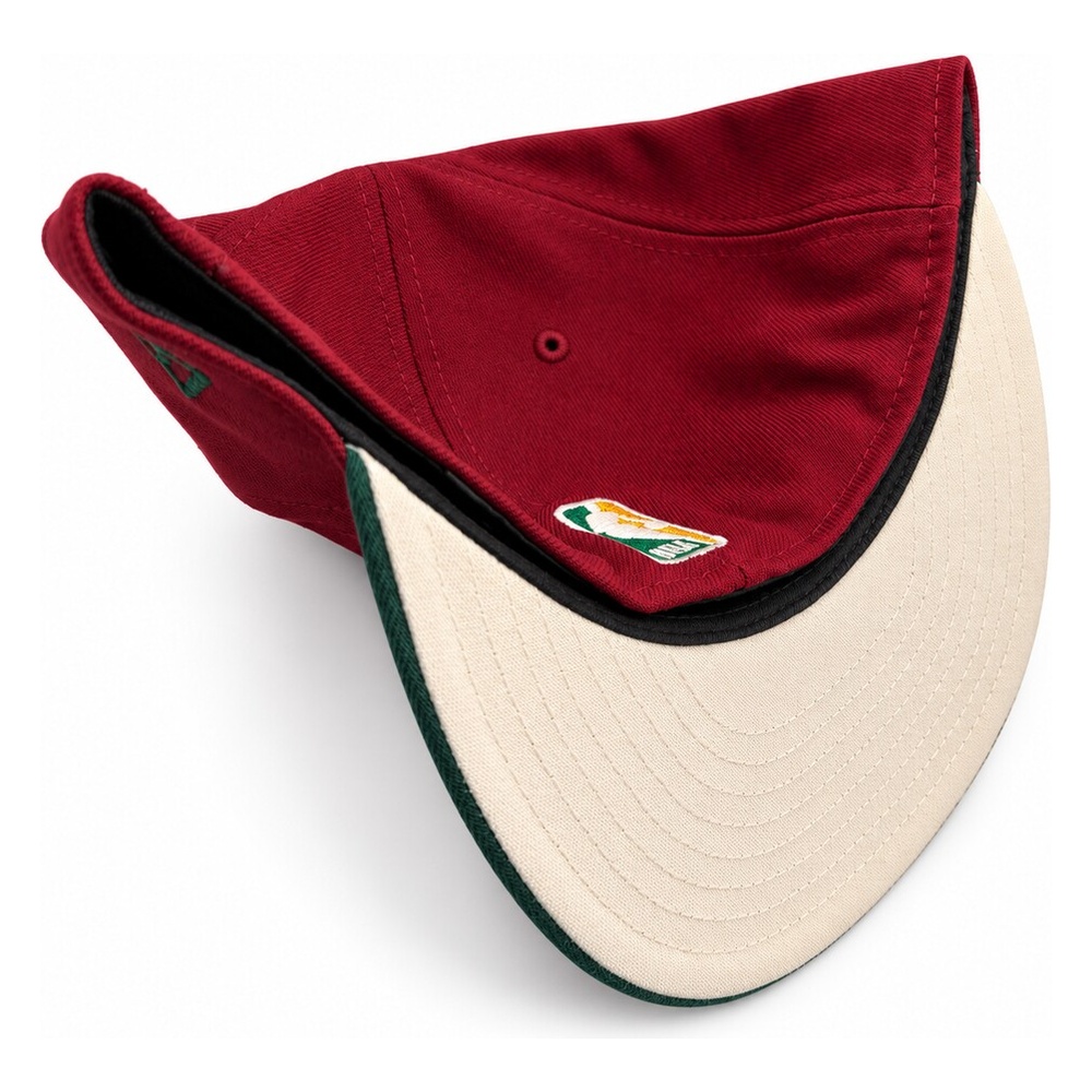 Chicago Bulls Dark Red and Green Two Tone "Evergold" Collection Cream UV New Era 59FIFTY Fitted Hat