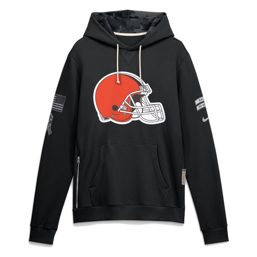 Cleveland Browns Black 2026 Salute to Service Sideline Nike Dri-FIT Pullover Hoodie
