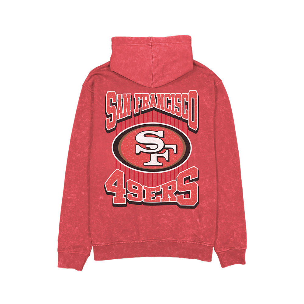 San Francisco 49ers Red Washed Graphic Full-Zip New Era Hoodie