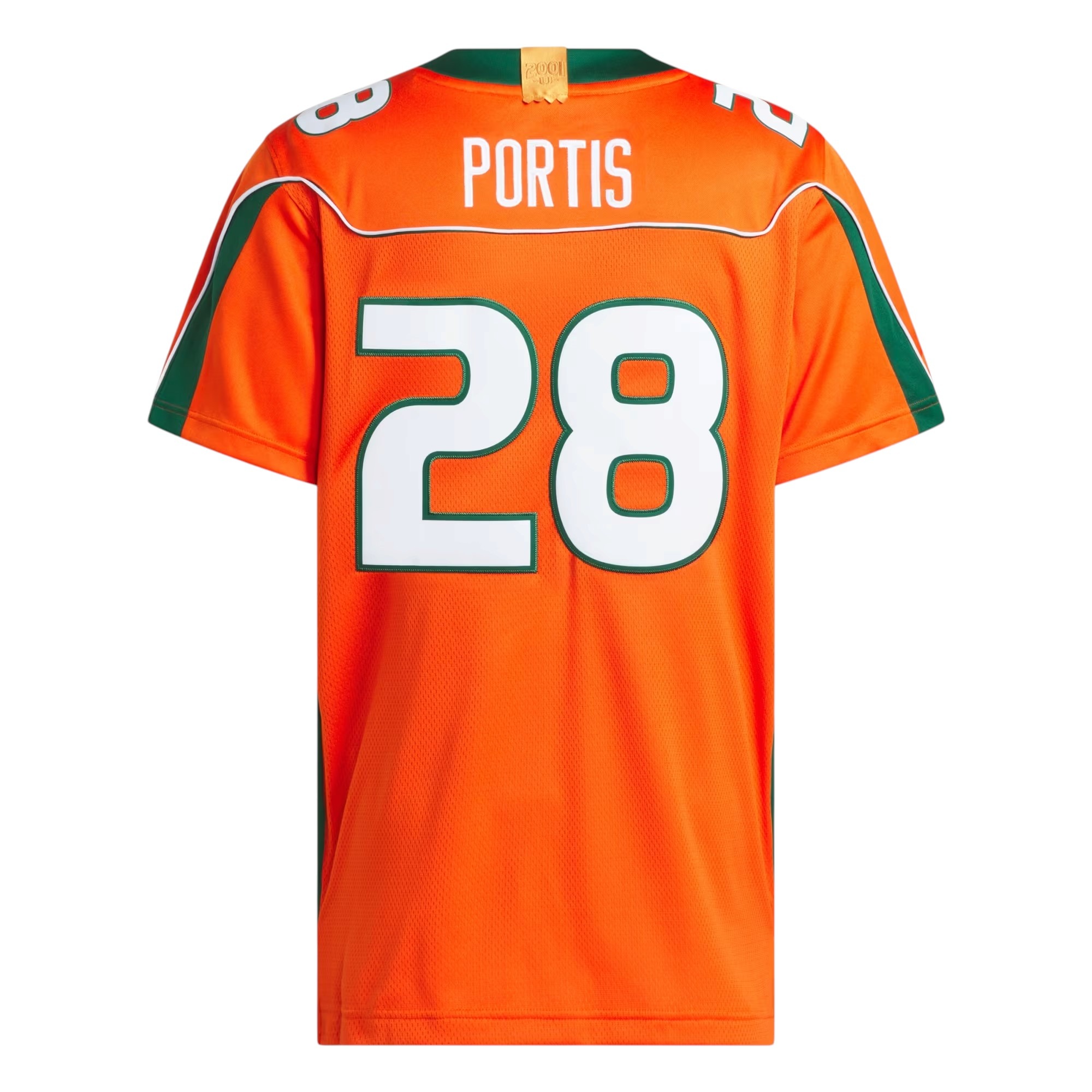 Miami Hurricanes Clinton Portis Orange 2001 National Championship NCAA Premier Adidas Jersey