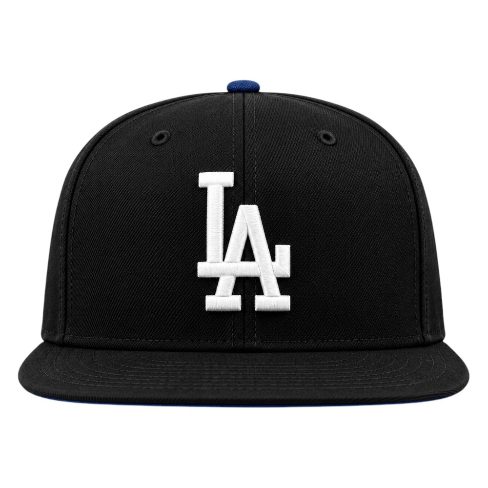 Los Angeles Dodgers Black Side Script Royal Blue UV New Era 59FIFTY Fitted Hat