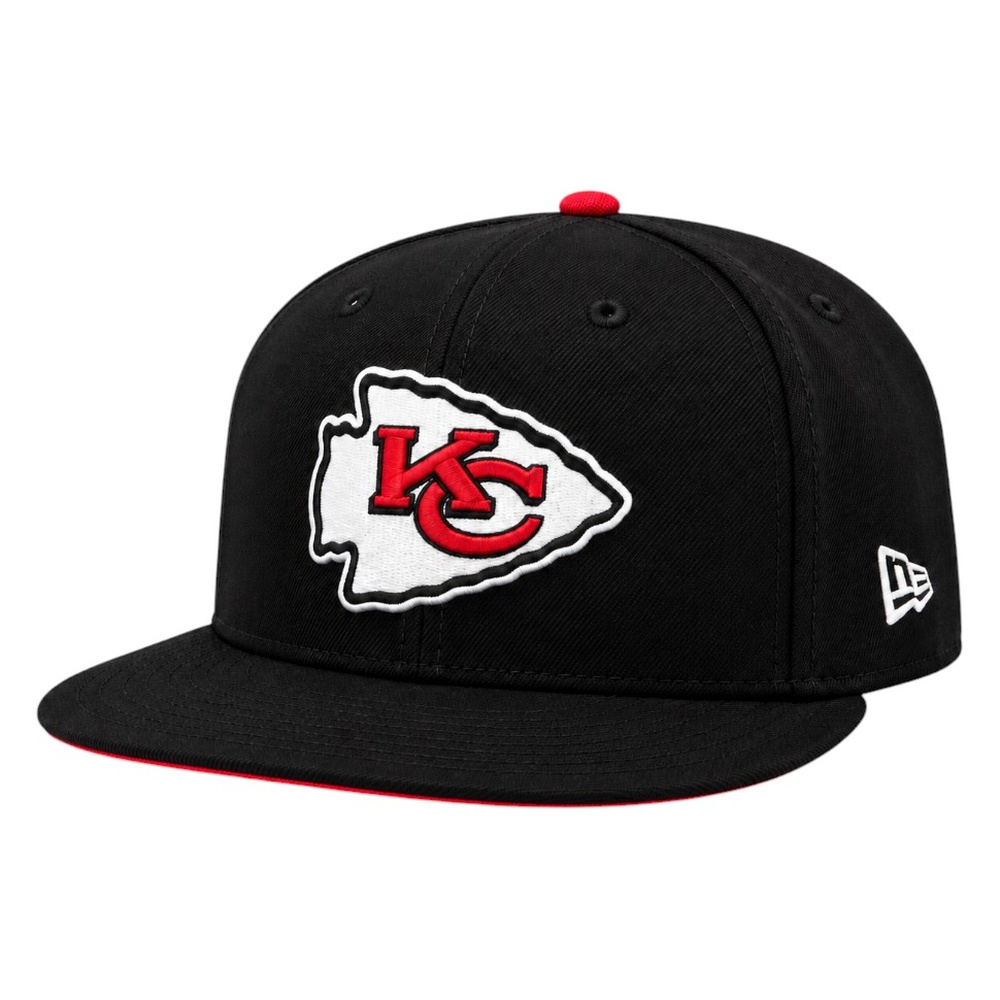 Kansas City Chiefs Black Side Script Red UV New Era 59FIFTY Fitted Hat