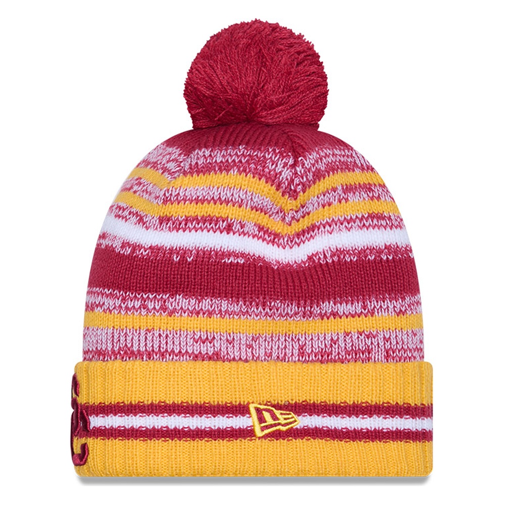 USC Trojans Cardinal Cheer New Era Pom Knit Hat