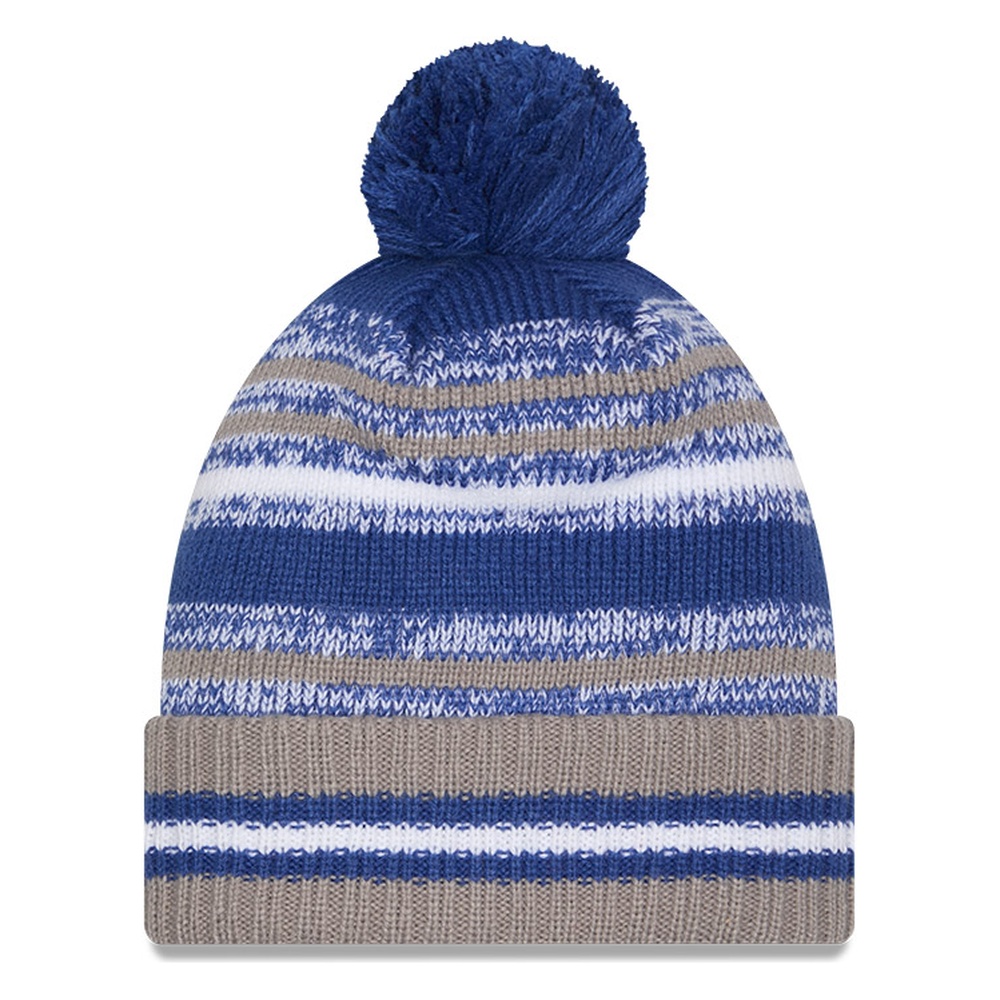 Indianapolis Colts Royal Blue Cheer New Era Pom Knit Hat