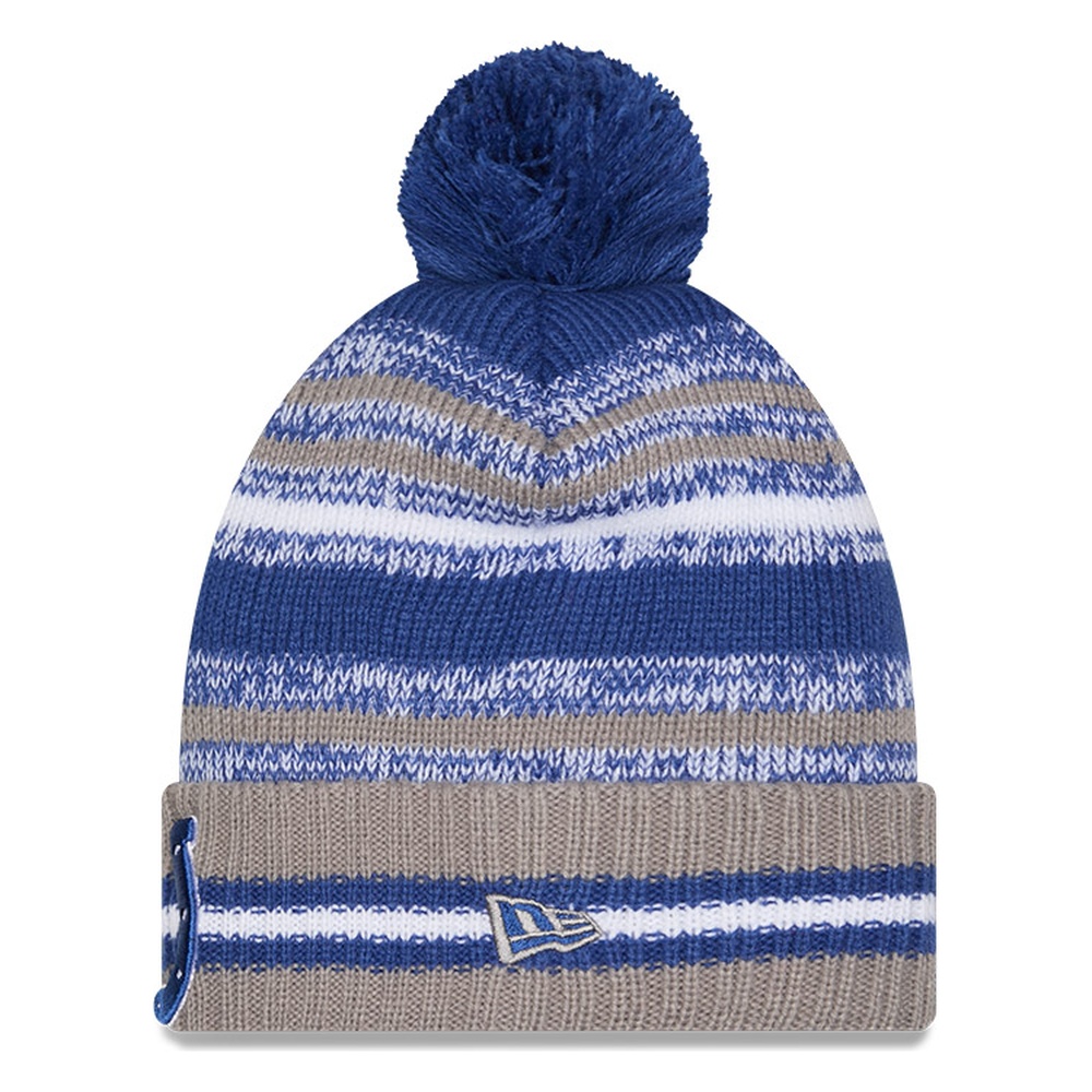 Indianapolis Colts Royal Blue Cheer New Era Pom Knit Hat