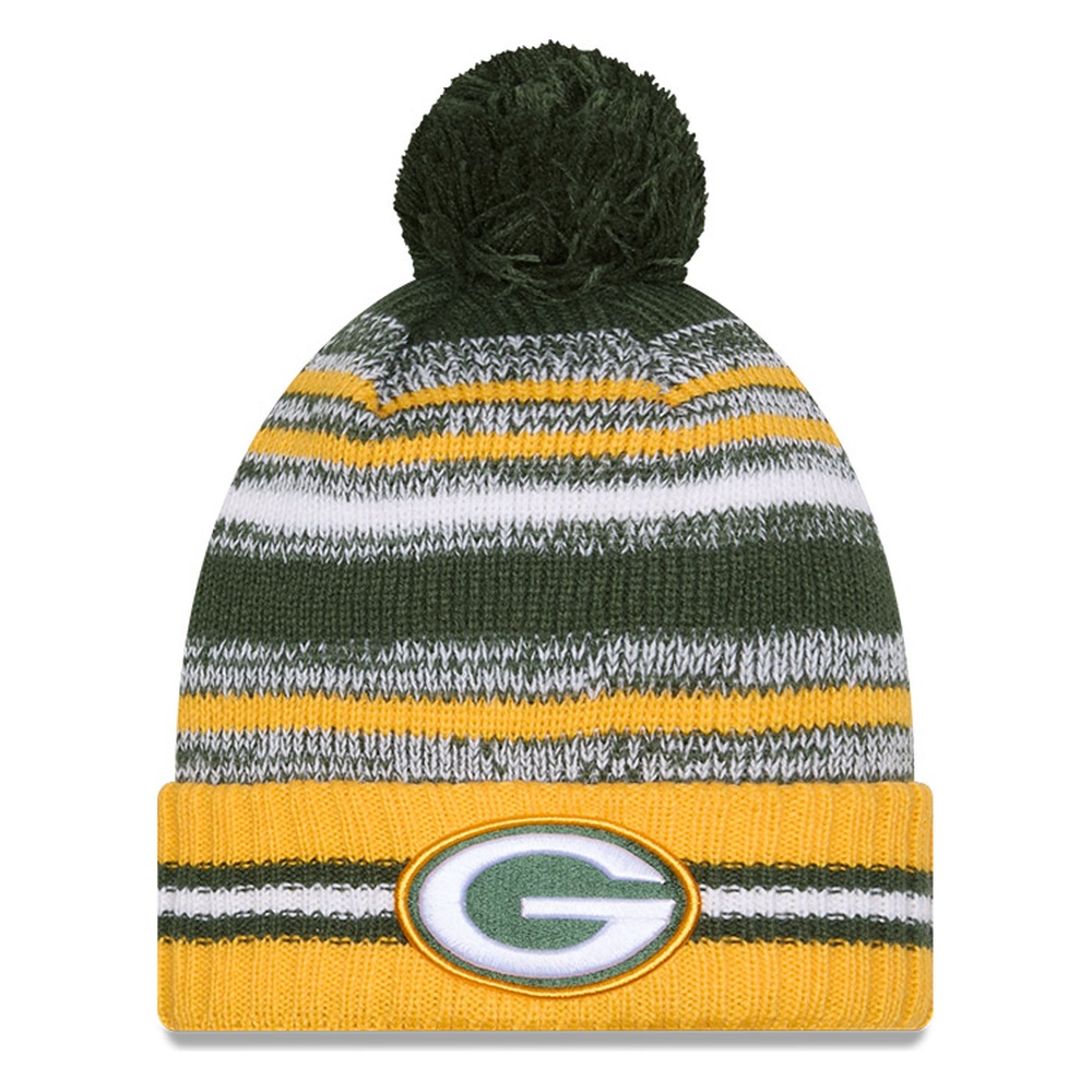 Green Bay Packers Green Cheer New Era Pom Knit Hat