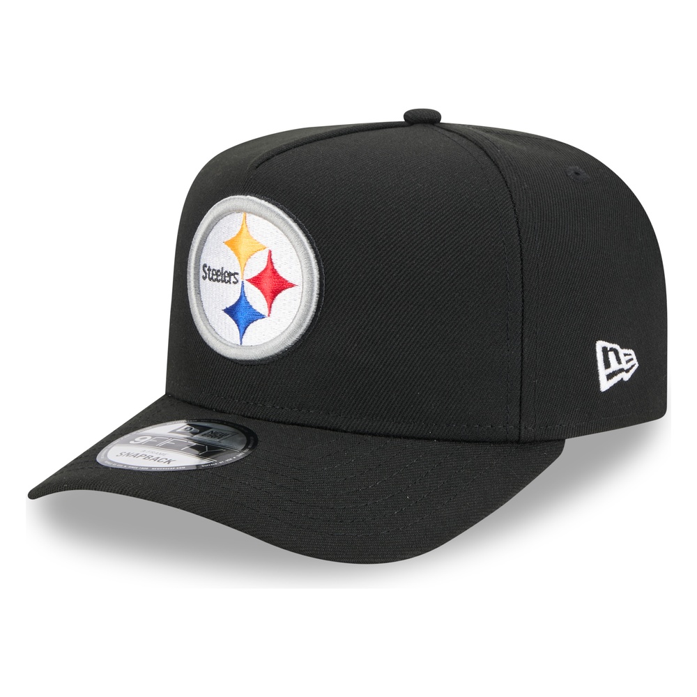 Pittsburgh Steelers Black Super Bowl XLIII Patch New Era 9FIFTY A-Frame Snapback Hat