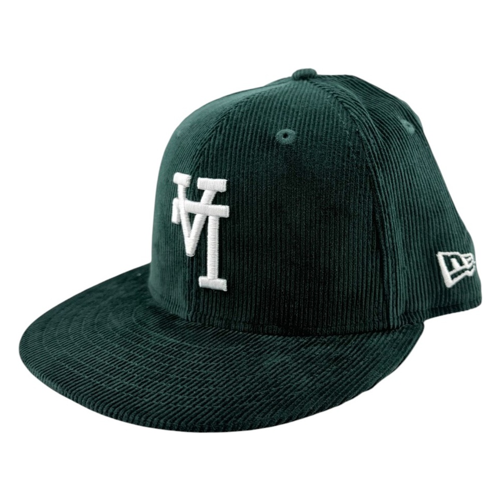 Los Angeles Dodgers Dark Green Corduroy Interlocking LA Logo Grey UV New Era 59FIFTY Fitted Hat