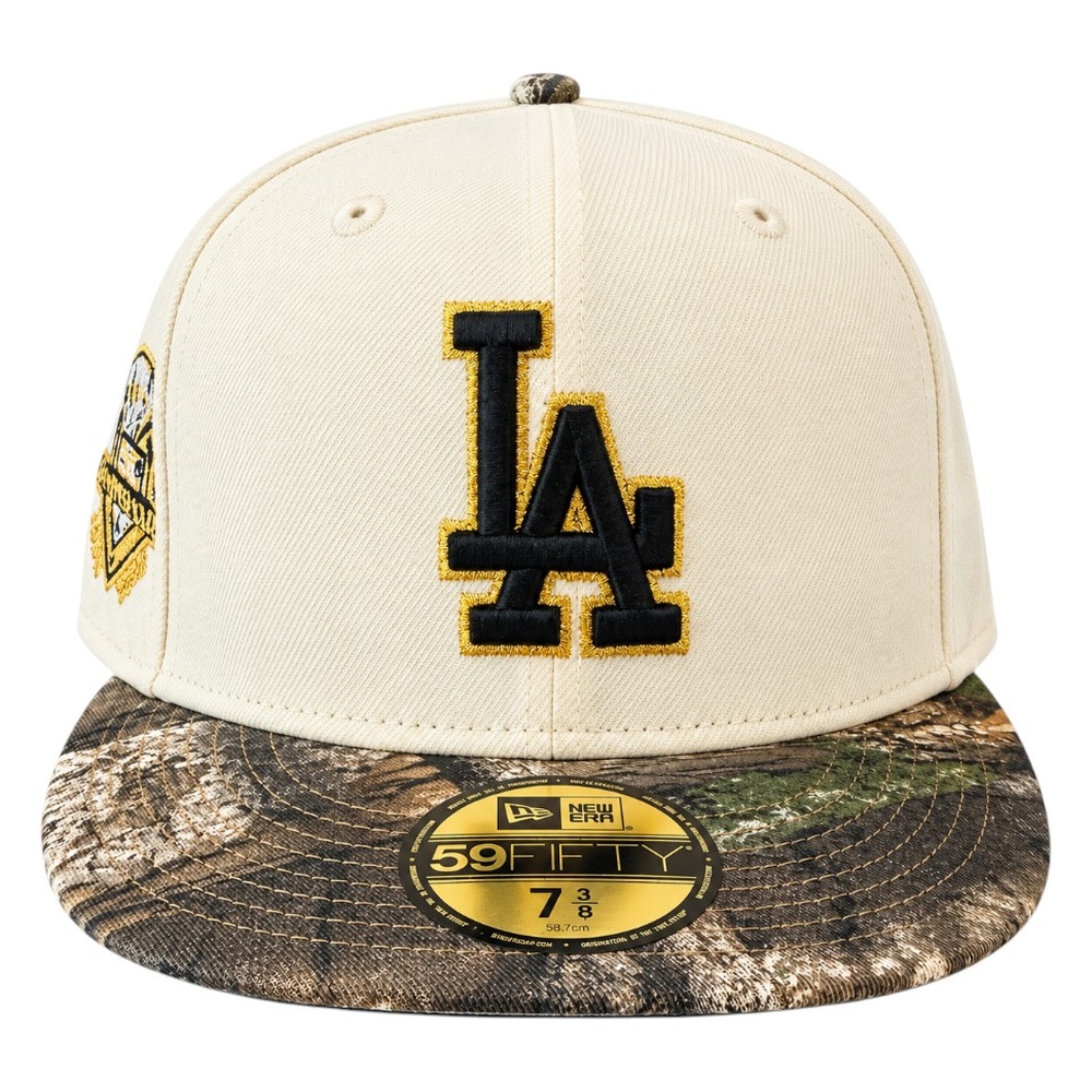 Los Angeles Dodgers Chrome and Realtree Camo 60th Anniversary Patch Grey UV New Era 59FIFTY Fitted Hat