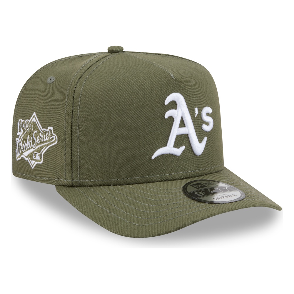 Oakland Athletics Olive Green 1989 World Series Patch New Era 9FIFTY A-Frame Snapback Hat
