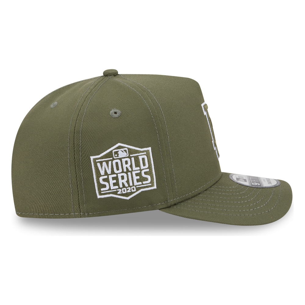 Los Angeles Dodgers Olive Green 2020 World Series Patch New Era 9FIFTY A-Frame Snapback Hat
