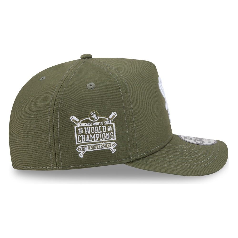 Chicago White Sox Olive Green 2005 World Champions 10th Anniversary Patch New Era 9FIFTY A-Frame Snapback Hat