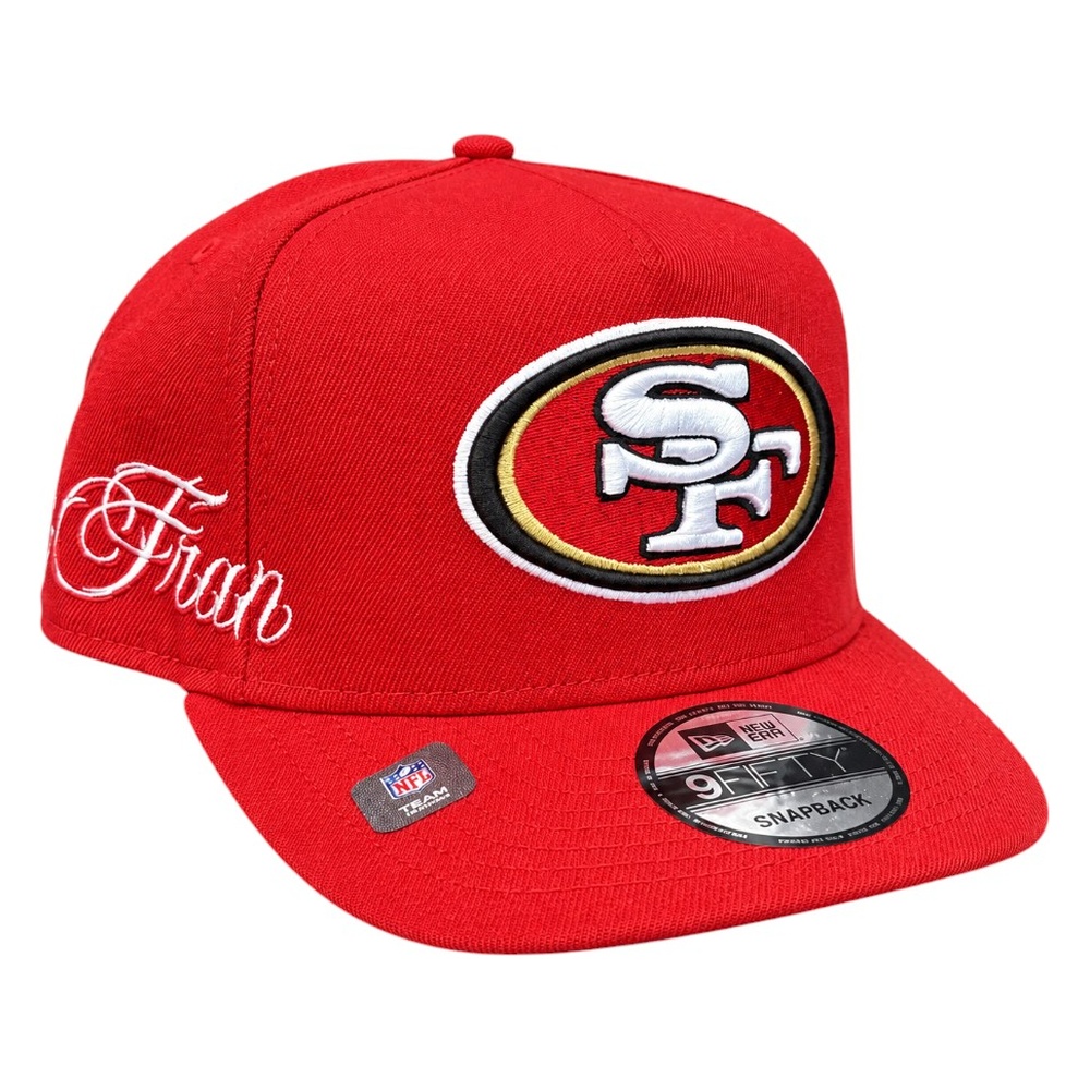 San Francisco 49ers Red Side Script New Era 9FIFTY A-Frame Snapback Hat