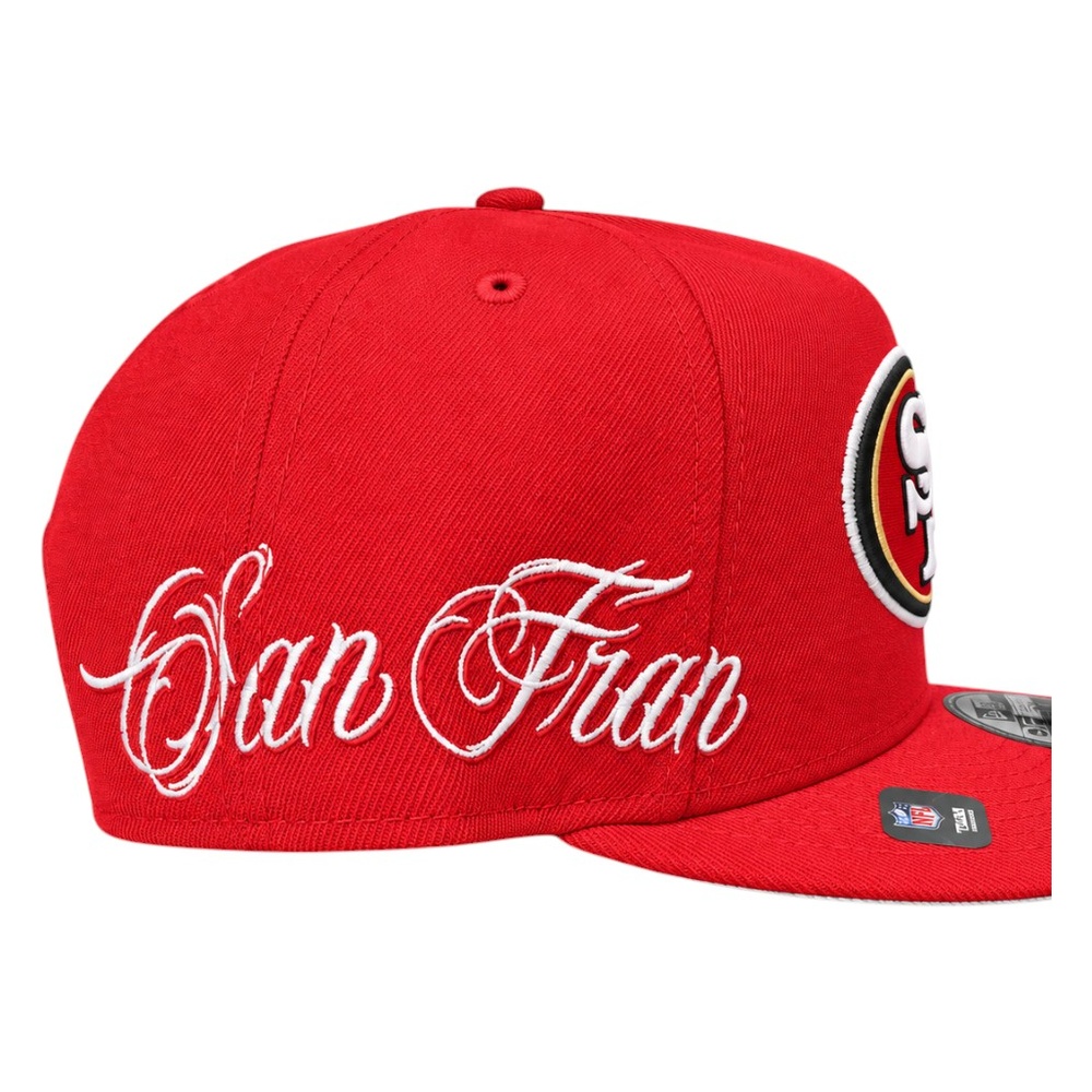 San Francisco 49ers Red Side Script New Era 9FIFTY A-Frame Snapback Hat