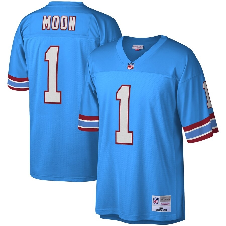 USA製 mitchell&ness オイラーズ ムーン ユニフォーム Warren Moon Houston Oilers Mitchell & Ness Blue Legacy Men's